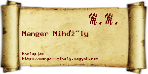 Manger Mihály névjegykártya